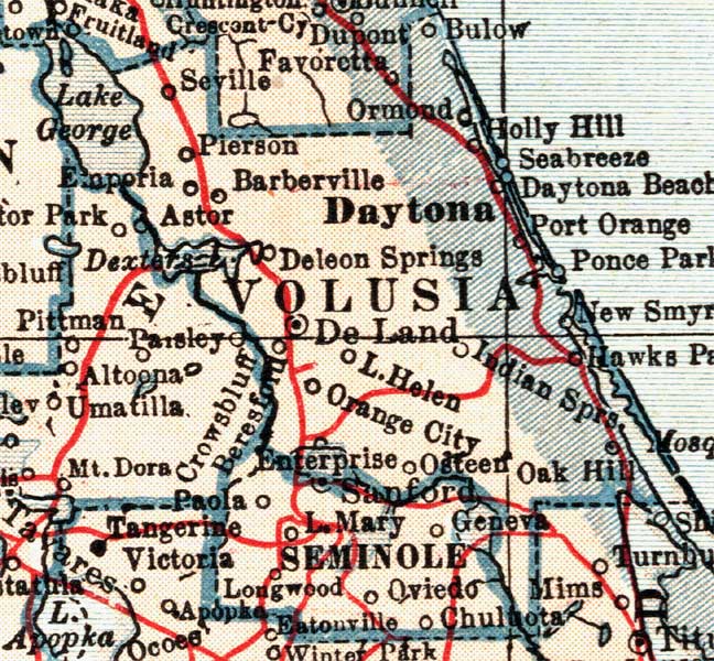 Map of Volusia County, Florida, 1921