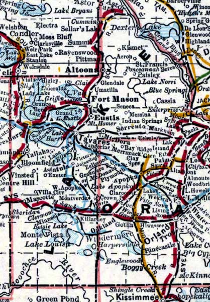 Map of Lake County, Florida, 1890s