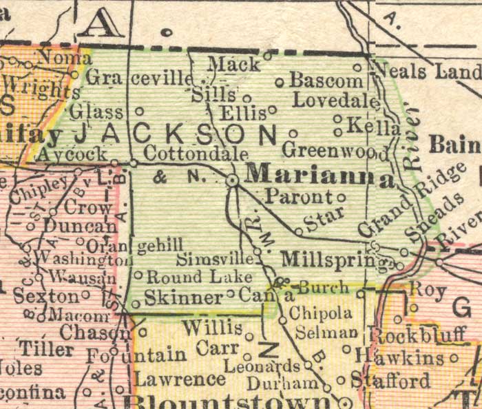 Map of Jackson County, Florida, 1910