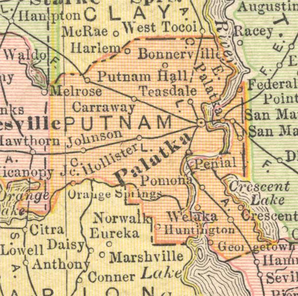 Map of Putnam County, Florida, 1910
