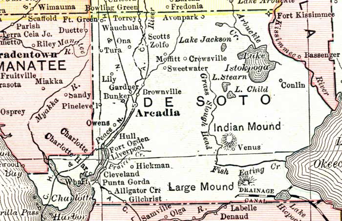 Map of De Soto County, Florida, 1911