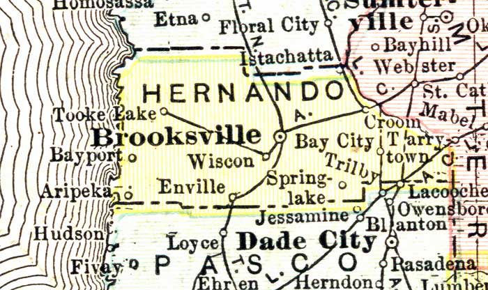 Map of Hernando County, Florida, 1911