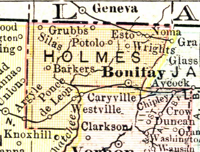 Map of Holmes County, Florida, 1911