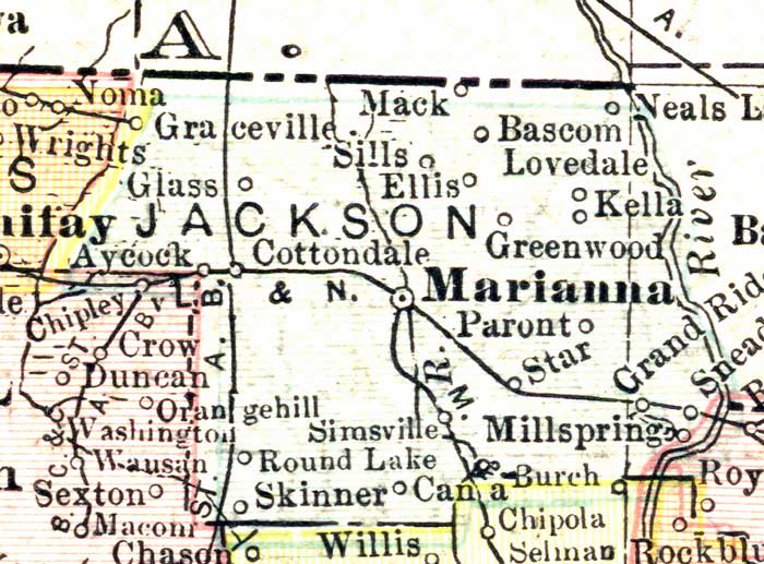 Map of Jackson County, Florida, 1911