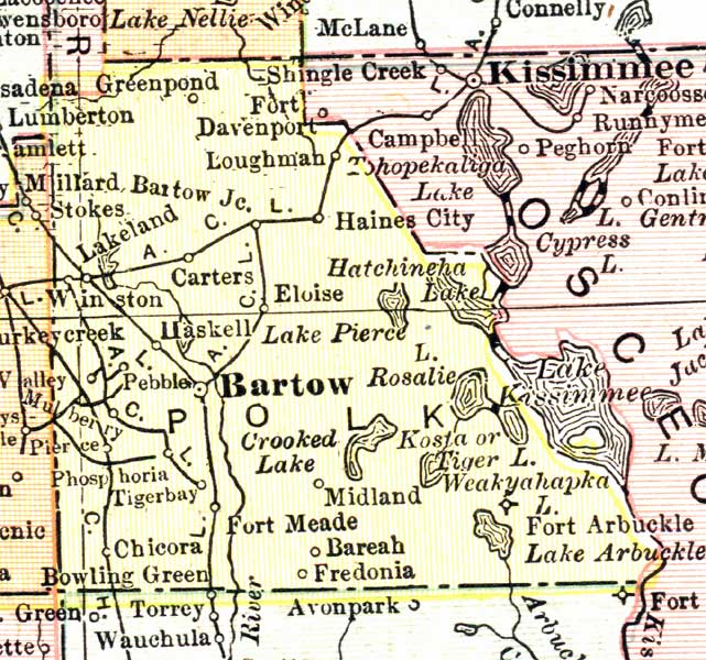 Map of Polk County, Florida, 1911