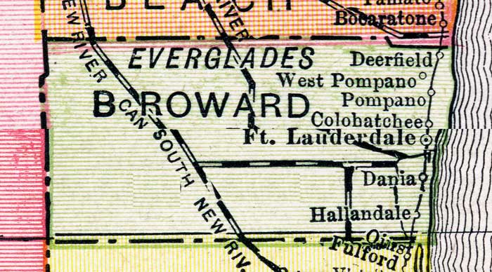 Map of Broward County, Florida, 1917