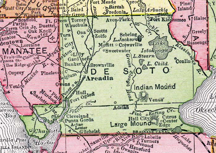 Map of De Soto County, Florida, 1917