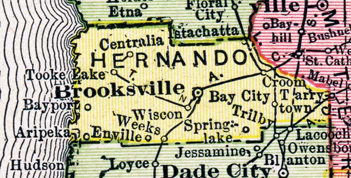 Map of Hernando County, Florida, 1917