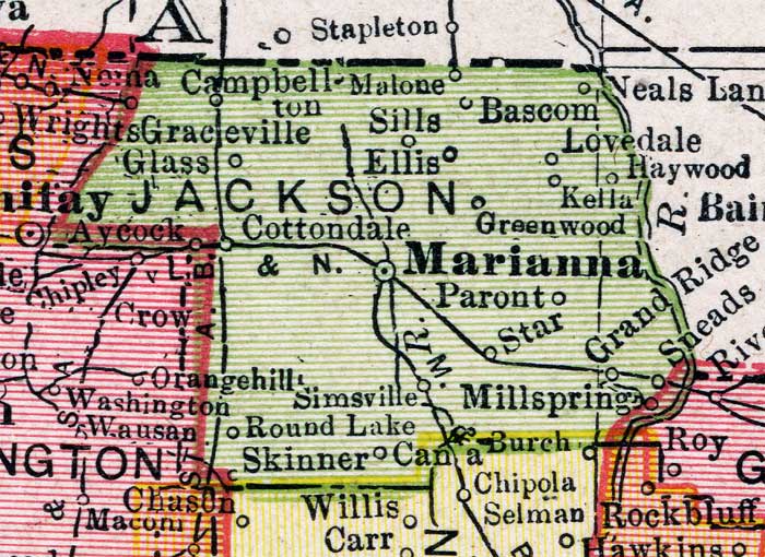 Map of Jackson County, Florida, 1917