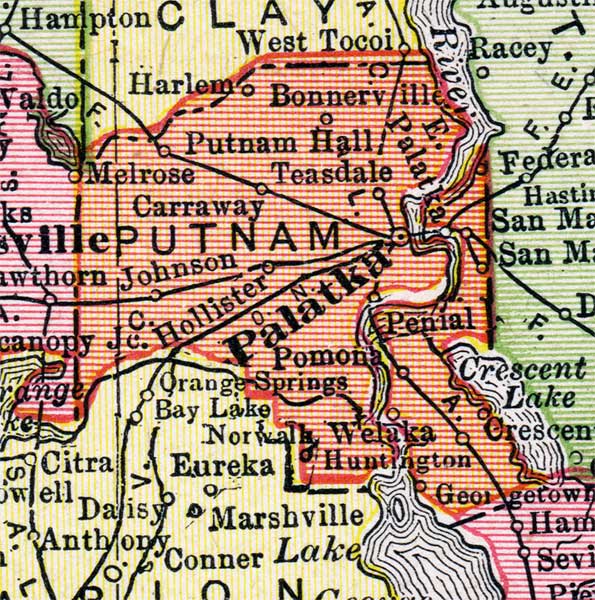 Map of Putnam County, Florida, 1917