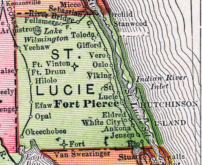 Map of St. Lucie County, Florida, 1917