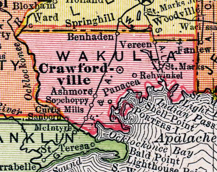 Map of Wakulla County, Florida, 1917