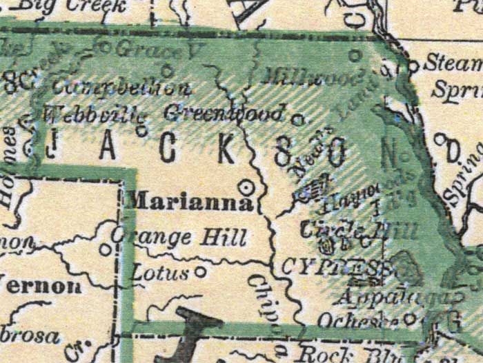 Map of Jackson County, Florida, 1880