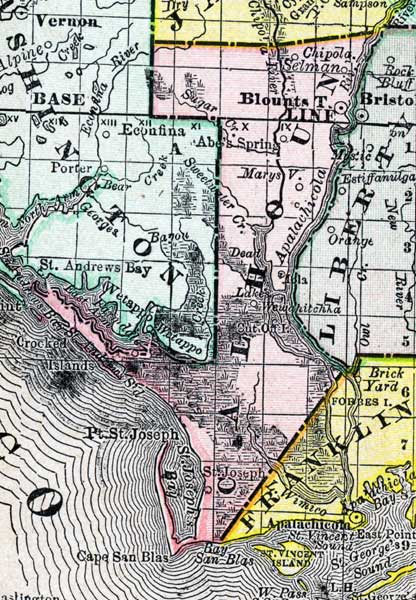 Map of Calhoun County, Florida, 1888