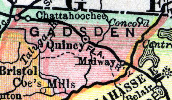 Map of Gadsden County, Florida, 1890