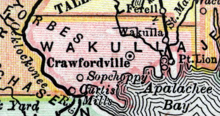 Map of Wakulla County, Florida, 1890