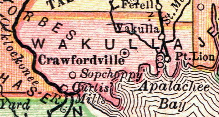 Map of Wakulla County, Florida, 1894