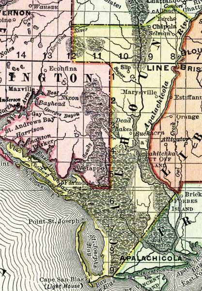 Map of Calhoun County, Florida, 1898