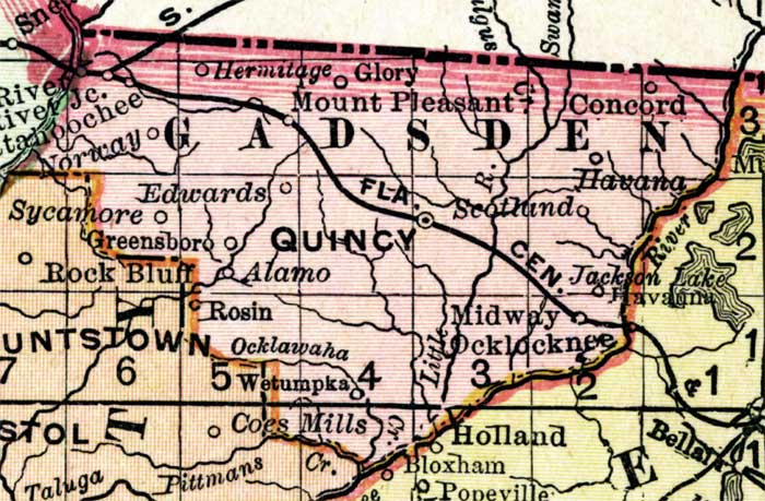 Map of Gadsden County, Florida, 1898