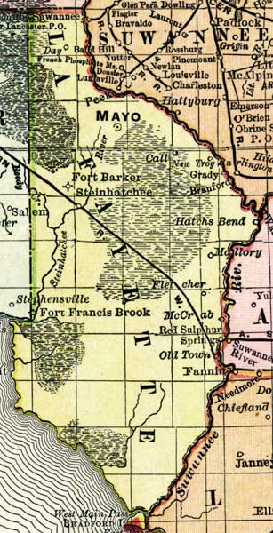 Map of Lafayette County, Florida, 1898