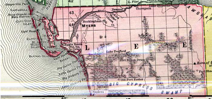 Map of Lee County, Florida, 1898