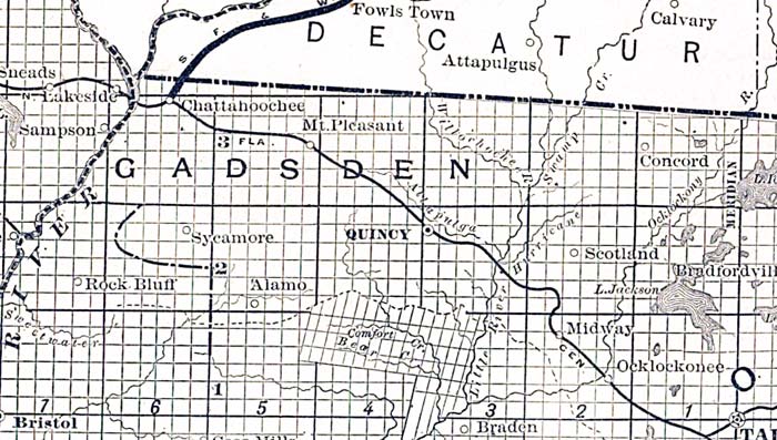 Map of Gadsden County, Florida, 1888