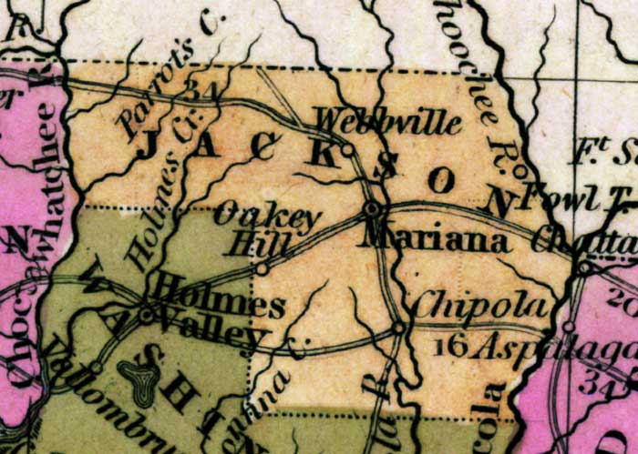 Map of Jackson County, Florida, 1839