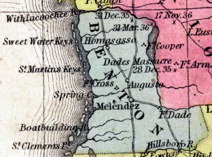 Map of Hernando County, Florida, 1850