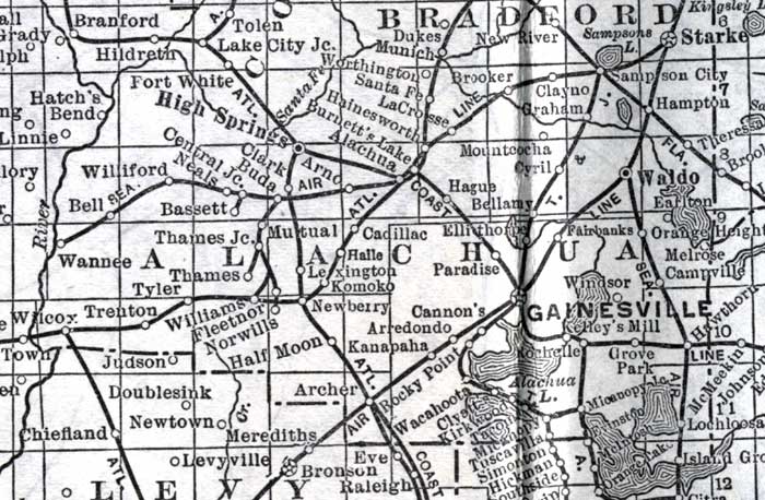 Map of Alachua County, Florida, 1920