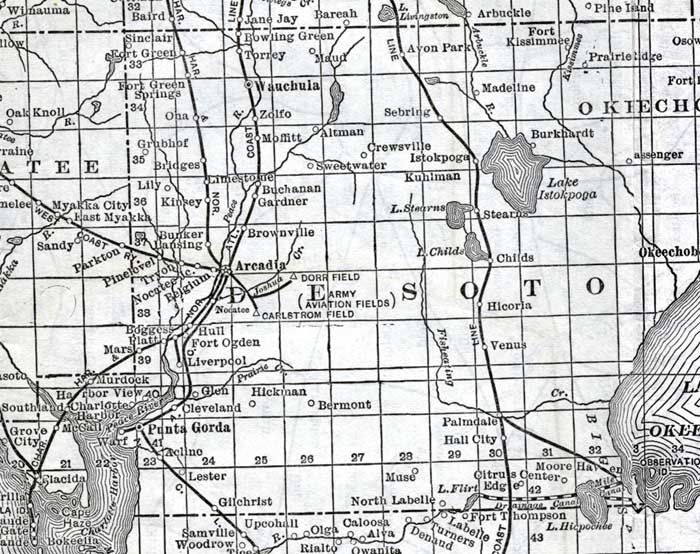 Map of De Soto County, Florida, 1920