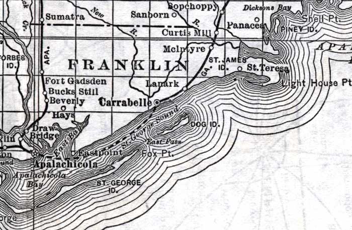 Map of Franklin County, Florida, 1920