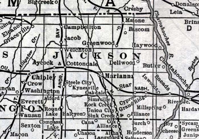 Map of Jackson County, Florida, 1920