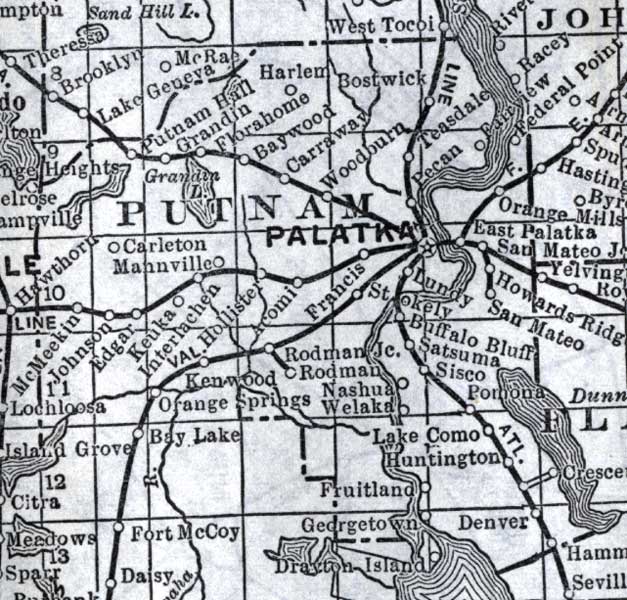 Map of Putnam County, Florida, 1920
