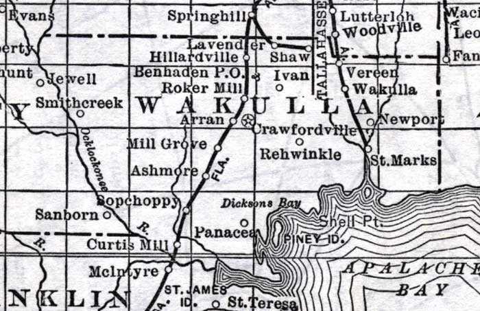 Map of Wakulla County, Florida, 1920
