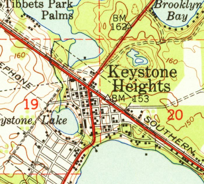 Keystone Heights Florida Map Map of Keystone Heights, 1949, Florida