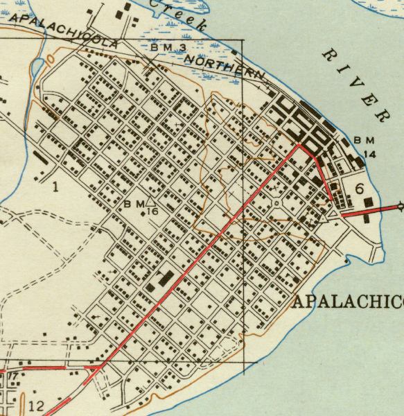 Map of Apalachicola, Florida