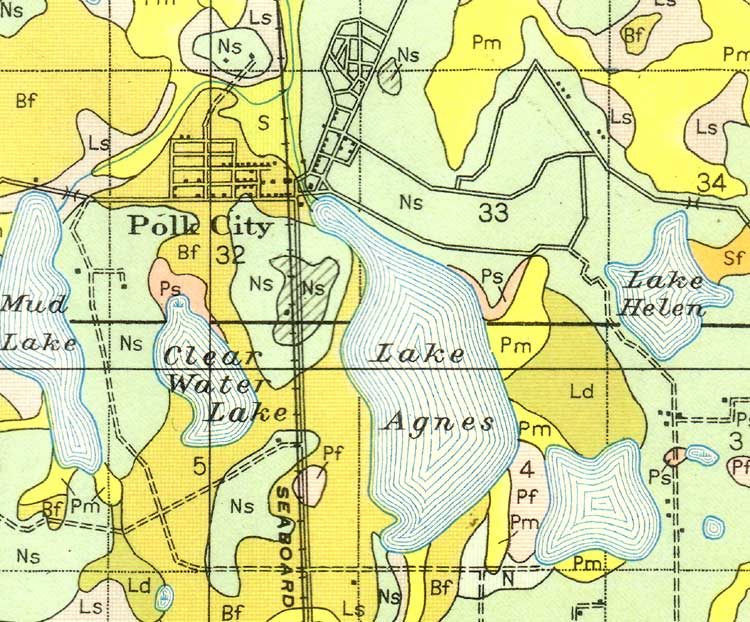 Map Of Polk City 1927 Florida