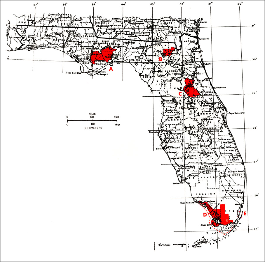 National Forests, Everglades National Park, and Biscayne National Monument