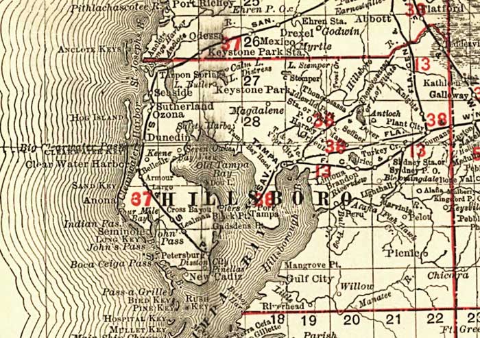 Florida Railroads - Hillsborough County, 1900