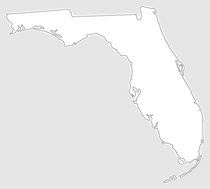 Florida "Plain Frame" Style Maps in 30 Colors