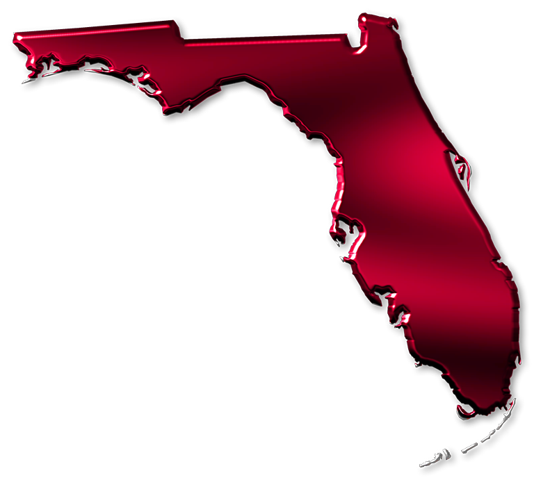 Florida "Abstract" Style Maps: #17 High Gloss Red Metallic