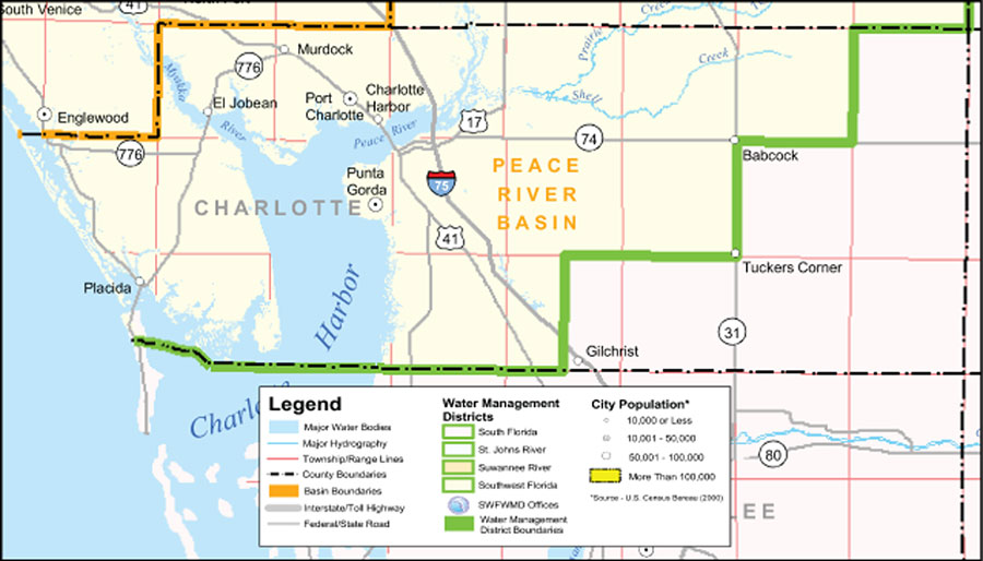 Map Charlotte County Florida Southwest Florida Water Management District  Charlotte County 