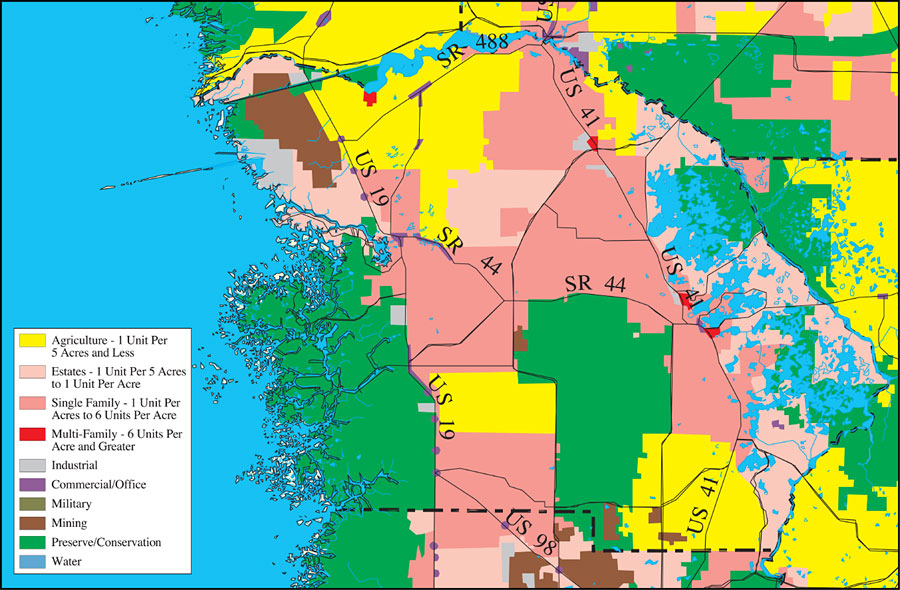 Withlacoochee River Watershed Distribution Of Generalized Future Land 