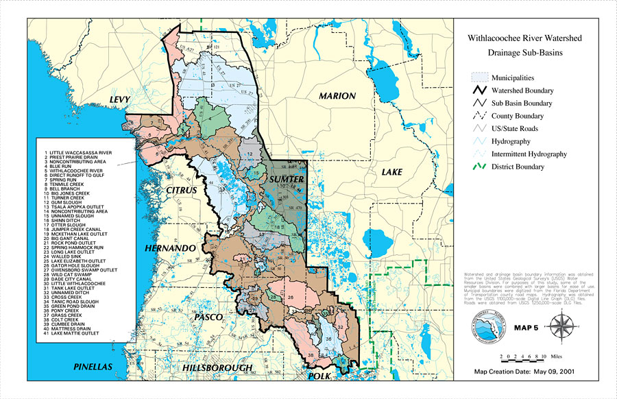 Withlacoochee River Watershed Drainage Sub-Basins