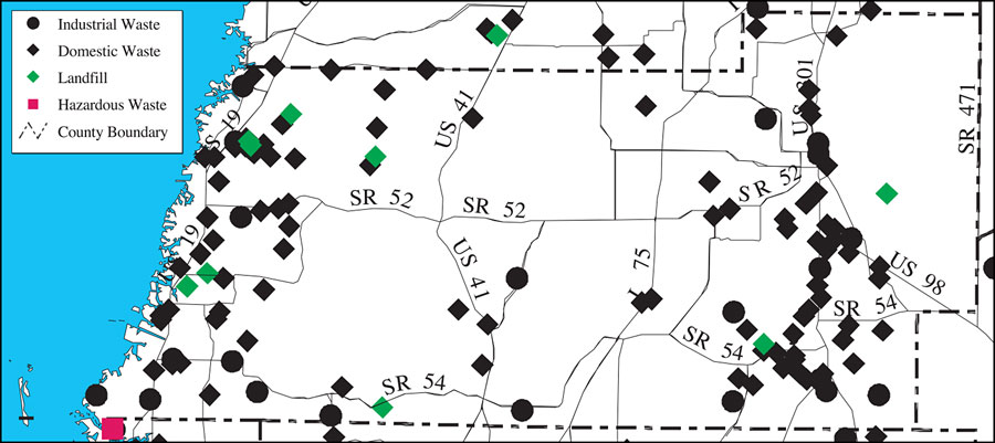 Withlacoochee River Watershed Distribution Of Hazardous Waste Clean Up 