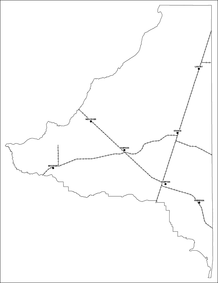 Bradford County Railway Network- Black and White