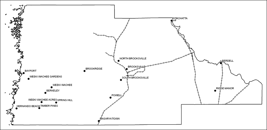 Hernando County Railway Network- Black and White
