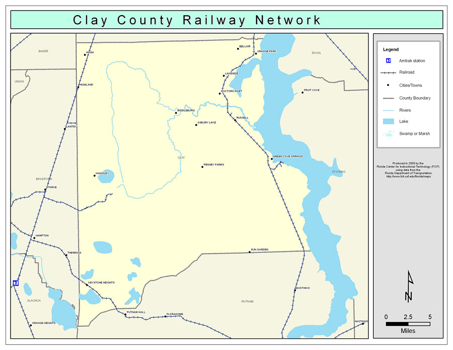Clay County Railway Network- Color