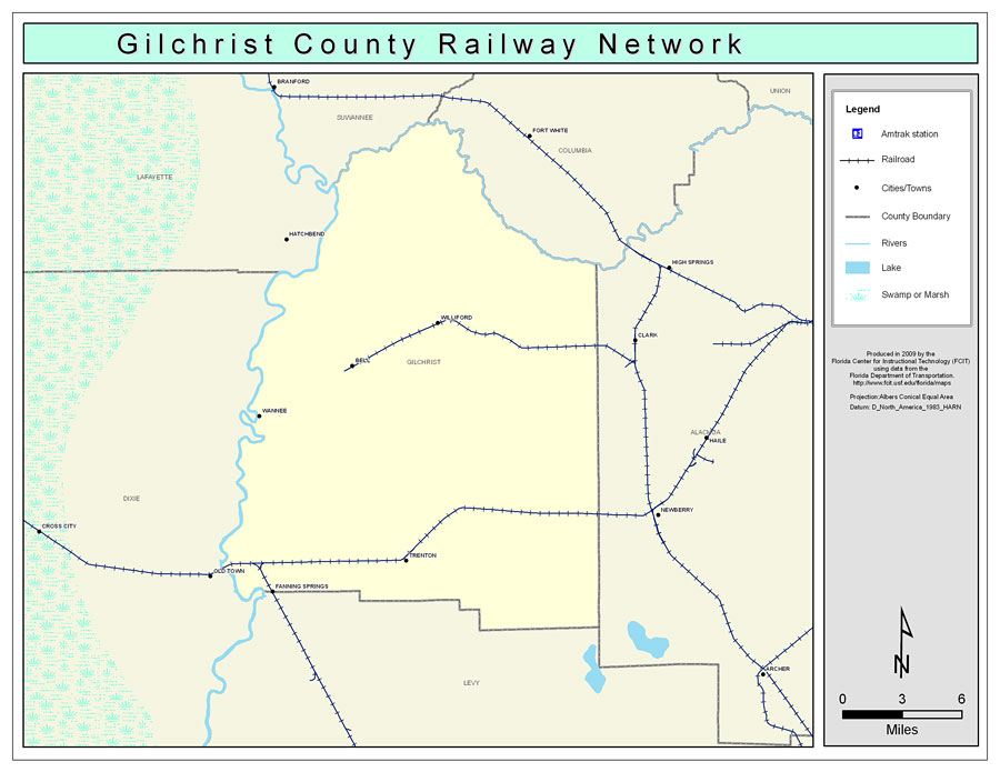 Gilchrist County Railway Network- Color
