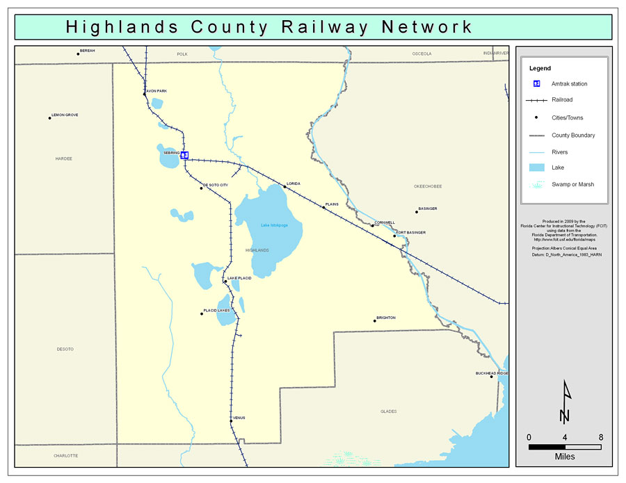 Highlands County Railway Network- Color